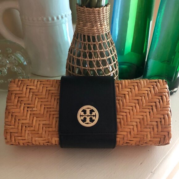TORY BURCH Rattan Clutch - Picture 1 of 8